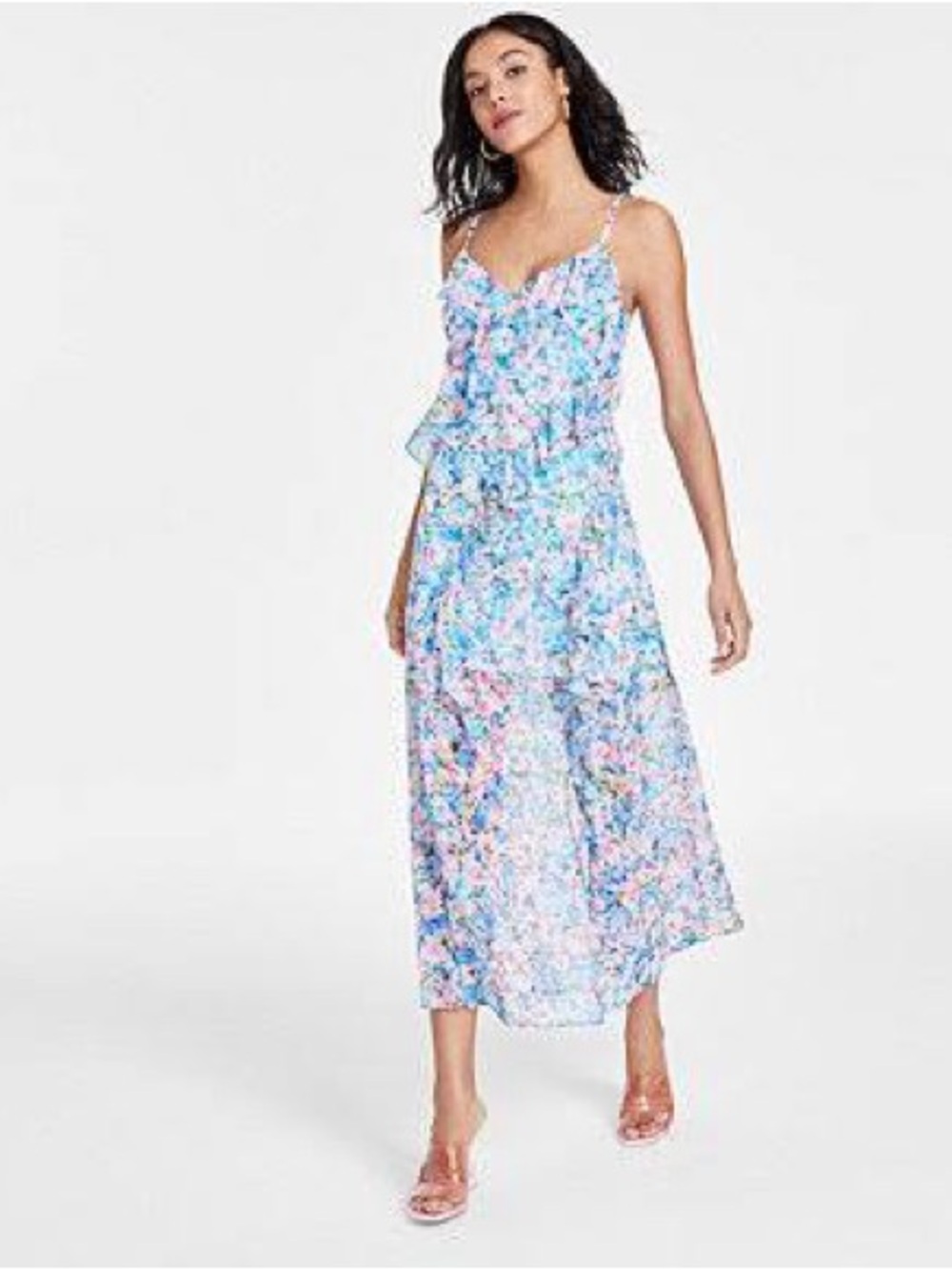 Bar III Floral Chiffon Maxi Dress - Pastel Floral 🌸